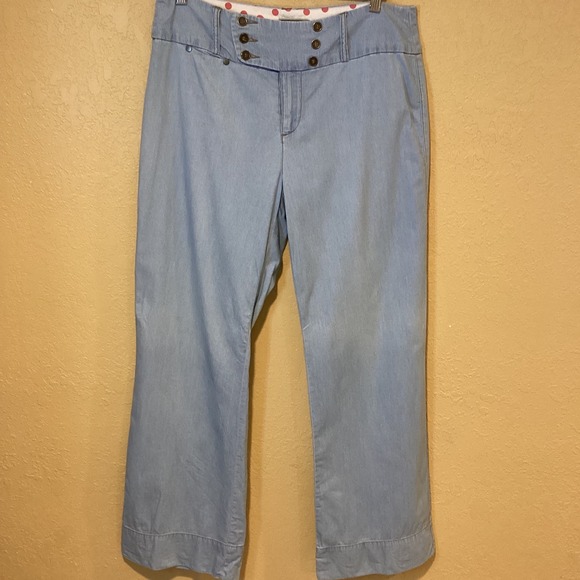 Khakis Brand Chambray Light Denim Sailor pants, Size 10, 100% Cotton‎ - Picture 1 of 9